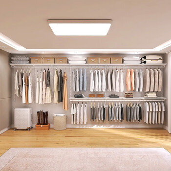 Midas fanluo 5-meter whole-house customized walk-in cloakroom wall wardrobe storage environmentally friendly steel frame structure cabinet bedroom 5-meter wardrobe plan-1 (installation included)