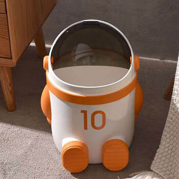 Home one astronaut trash can household children's bedroom trash basket with cover living room cartoon creative large capacity trash can with cover
