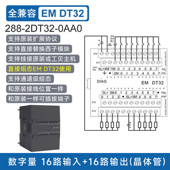 Yu mengzhe domestic s7-200smart compatible plc controller cpusr20st30sr30st40 emdt32 digital 16-in-16 transistor