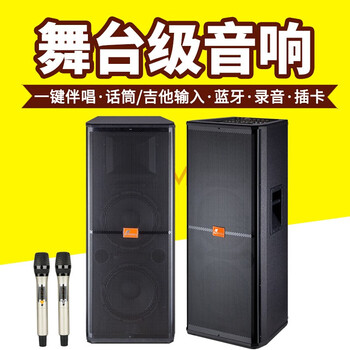 Danmark professional large stage audio set dual 15-inch outdoor square dance high-power wedding performance active ktv speaker equipment amplifier audio microphone microphone all-in-one machine 15-inch dm252 main and auxiliary audio