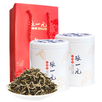Zhang yiyuan jasmine tea premium jasmine white snow fragrance 150g (75g*2 cans) with handbag, perfect gift choice