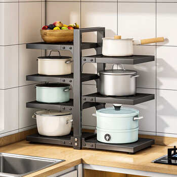 Youqin kitchen rack household multi-functional sink for pots multi-layer storage rack cabinet stove layered pot rack