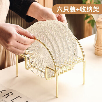 Genasi fruit plate dried fruit snack small plate glass plate set snack snack plate spit bone plate dining table garbage bone plate