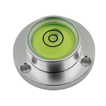 Haccury mini bull's eye level high precision bubble level metal round universal level mini level beads white shell green water double circle