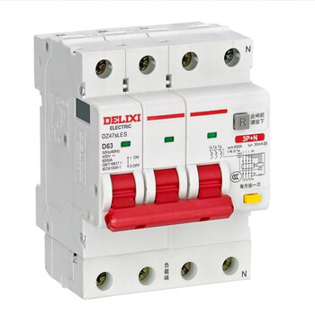 Delixi electric delixi dz47sles small c-type leakage protection circuit breaker/3p+n/4p upper incoming line 50a