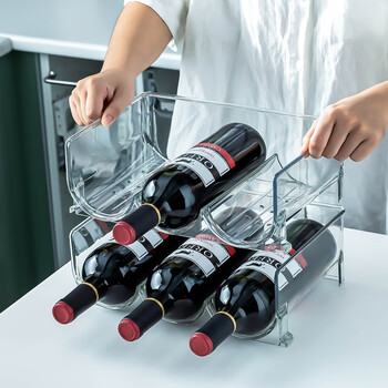 Home story japanese red wine glass rack wine rack home modern simple red wine cabinet display rack red wine storage rack thickened pet material 2 pieces