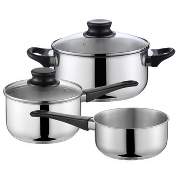 Tilok 5-piece combination pot set 3-piece stainless steel soup pot milk pot household thickened induction cooker universal 5-piece set