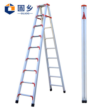 Guxiang outdoor ladder warehouse folding ladder herringbone factory ladder thickened anti-slip construction site stairs widened and reinforced 3 meters high