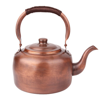 Copper kettle kettle pure copper household handmade thickened tea kettle hot pot shop soup retro whistle gas brass kettle 1l 3l thick version suitable for open fire