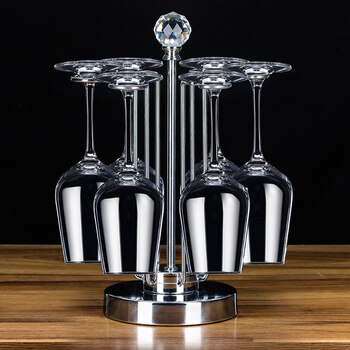 Cristalglass red wine glass rack upside-down rack household goblet european creative hanging wine rack diamond cup rack does not include wine glasses