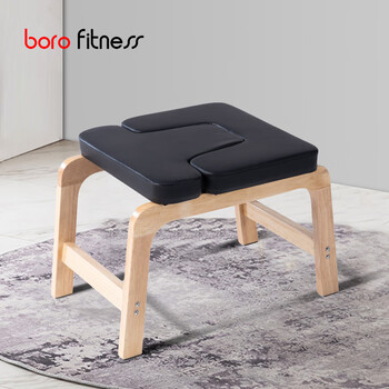 Gumuni multifunctional yoga inversion stool wooden professional core strength assist chair home fitness artifact oak model black