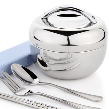 Ruzuo dumpling box lunch jar insulated lunch box stainless steel lunch box student 1 person 2-layer female cute children's small rice jar male double-layer lunch box thermal bowl fast food cup 0.8l / suitable for children / thickened version about 422 grams