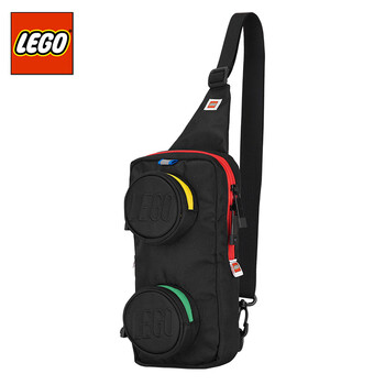 Lego chest bag children's crossbody bag casual bag shoulder bag lightweight building blocks ins adult birthday gift element black 20207