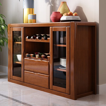 Mailin chinese sideboard modern simple solid wood restaurant tea cabinet multi-functional cupboard wine cabinet kitchen cabinet storage cabinet restaurant furniture