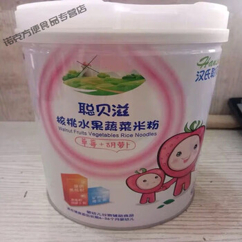 Ai cha cha i han's congbeizi probiotics gongmi care nutritious rice noodles and rice noodles 450g can new date walnut fruit vegetable rice noodles (strawberry + carrot 2 cans