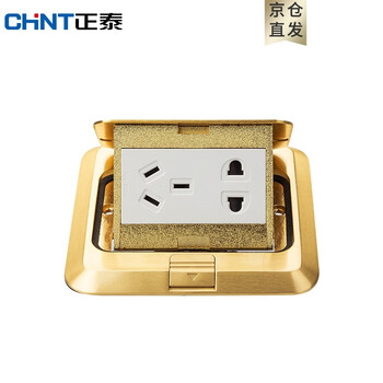Chint (chnt) switch socket panel floor socket pop-up brass five-hole square floor socket embedded household ground socket (please take a separate photo of the bottom box)