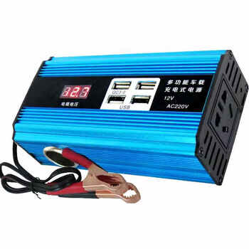 Ouhuayuan 12v24v universal to ac 220v electric car home multi-function charging inverter converter booster aluminum shell-500w car inverter 12v to 220v clip