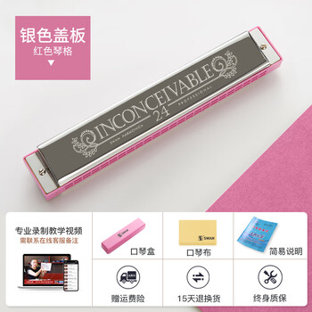 Swan swan harmonica for children, beginners and students 24 double-hole single-note c major polyphonic professional performance instrument 24-hole pink polyphonic c-key advanced model