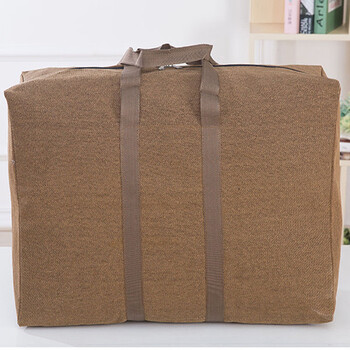 Chenbu storage bag canvas portable quilt organizer luggage clothes packing bag moving bag quilt bag extra large brown