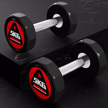 Ames pure steel dumbbell set combination men's fitness home professional pair of rubber-coated dumbbells one-piece gym fixed 2.5kg
