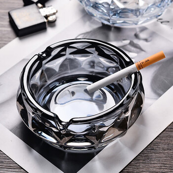 Dining general large ashtray creative personality office glass ashtray 15cm ktv hotel company home furnishings gray crystal ashtray 15cm