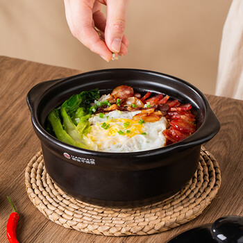 Jiwu forest claypot rice noodles claypot braised chicken rice claypot rice ceramic soup pot high temperature resistant can be dry-cooked 1.25l