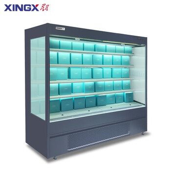 Xingx freezer supermarket wind curtain cabinet commercial display cabinet supermarket yogurt beverage vegetable refrigerator air-cooled fresh-keeping freezer hotpot restaurant order malatang skewer cabinet 8-7519wap air-cooled frost-free length 2.55m