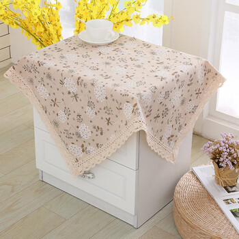Zhengnuo pastoral fabric cover bedside table tv cabinet cover tablecloth refrigerator multi-purpose cover cloth dining table dustproof cloth square towel zndandelion 55*55cm