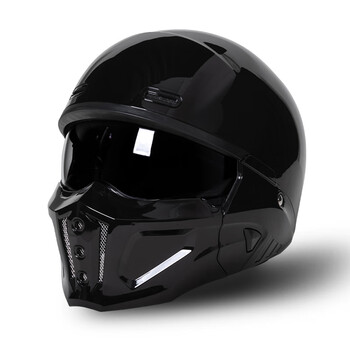 Wtcx3c certified scorpion helmet retro classic motorcycle second generation motorcycle full helmet cruise pedal men's and women's half helmet all seasons bright black black tea lens free transparent lens xl