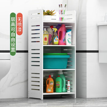 Shunmai home bathroom toilet storage rack floor-standing multi-layer punch-free storage toiletries storage rack louver storage rack 90-40-30cm (4 layers)