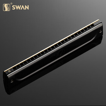 Swan (swan) 24-hole single-note harmonica single-row single-hole c key professional performance level student advanced adult beginner entry free engraving single-row single-hole harmonica c key common key--recommended for beginners