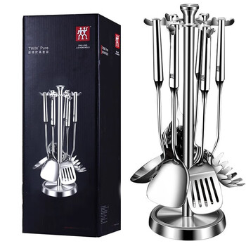 Zwilling german zwilling stainless steel 304 spatula set seven-piece set 316 cooking spatula soup spoon home kitchen set stainless steel spatula seven-piece set upgrade