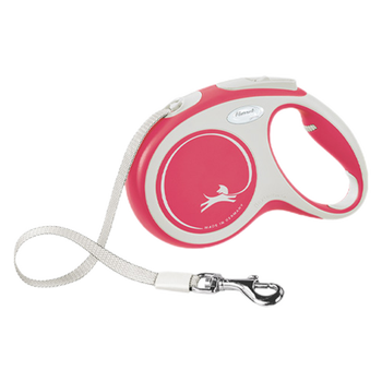 Flexi alien imported traction rope dog walking rope pet automatic retractable dog leash for large dogs teddy golden retriever small and medium-sized dogs alien fashion version (begonia red) xs ribbon 3 meters (small handle) recommended within 12kg