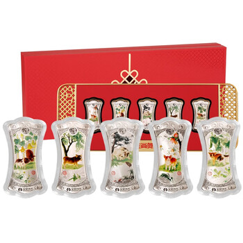 2019 year of the pig zodiac colorful silver bars 10g*5 gift set pure silver 999 business gifts for relatives and friends