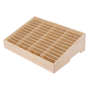 Desktop student class mobile phone storage multi-grid management box office conference storage rack tempered film organizing box 48-grid wood color