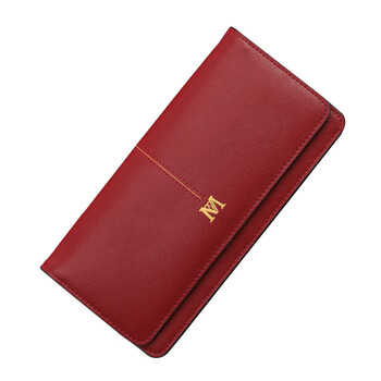 Montagut women's wallet gift box genuine leather long new card holder new year's gift for women qiji red animal year
