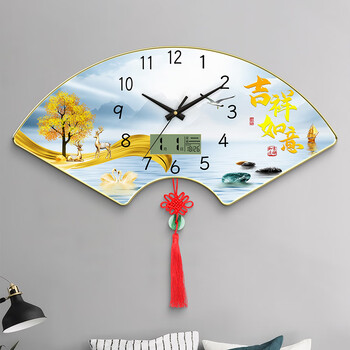 Dilan living room wall clock new style restaurant wall clock punch-free perpetual calendar home clock chinese style silent quartz clock jixiang sxa calendar model large size 60*30cm