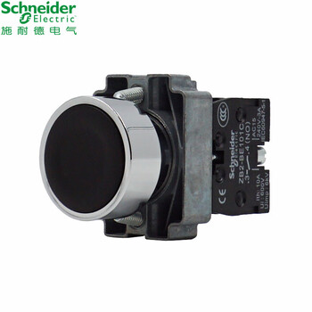Schneider xb2ba2 push button switch black flat button self-reset 1c/o normally open/normally closed 22mm installation hole xb2ba21c one normally open