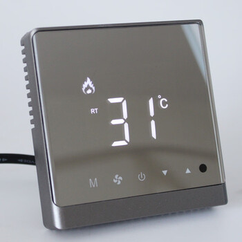 Floor heating temperature controller touch water floor heating thermostat heating temperature adjustment switch floor heating temperature control panel gray mirror arc edge touch screen