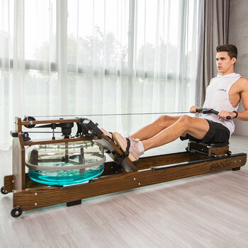 Sinuode rowing machine home water resistance smart app rowing machine house of cards elite lawyer fitness equipment w1 black walnut/north american ash