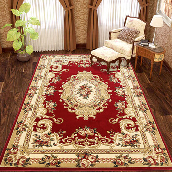 Red leaf handmade three-dimensional cut european carpet for living room sofa coffee table bedroom restaurant home commercial thickened high density wear-resistant 1255r red 2*3 meters thick 1.5cm weight 28 pounds