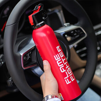 Aiboully car fire extinguisher car water-based private car small portable car interior car home car sedan fire equipment zp upgraded version 600ml two bottles + 2 sets of fixed belts