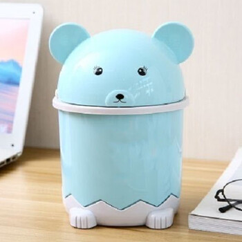 Fang shun desktop trash can home creative bathroom covered living room bedroom desk cute storage bucket cartoon style (random color 1)