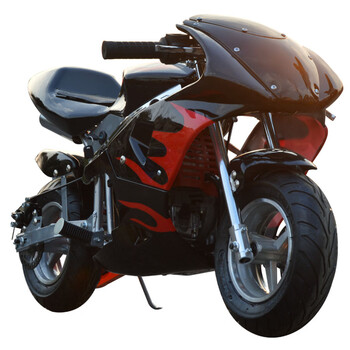 Airugeluge mini motorcycle four-stroke hand-start thunderhawk three-generation pure gasoline version small sports car fuel version 4-stroke hand-start pure gasoline black and red