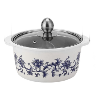 Ruijia stainless steel anti-scalding one-person one-pot small hot pot induction cooker rotating hot pot commercial clear soup pot hot pot restaurant single pot