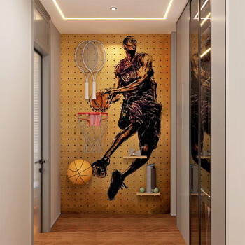 Creative hole board storage rack customized sporting goods clothing wall decoration storage rack blocking the entrance door oak customization