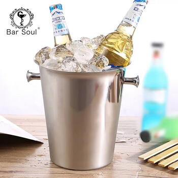 Bar soul european stainless steel ice bucket champagne bucket foreign wine red wine bucket bar ktv ice cube bucket ice bucket european stainless steel ice bucket