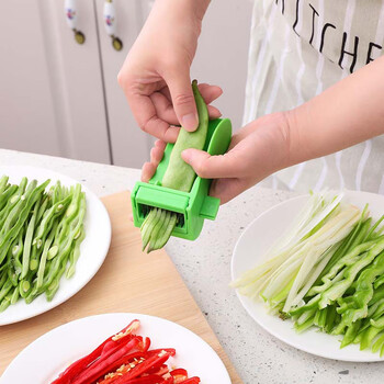 Kinbata bean shredder household multi-functional vegetable cutter green beans and snow peas shredding artifact kitchen gadgets one pack