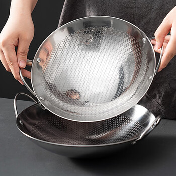 Onlycook stainless steel double-ear dry pot household alcohol stove small hot pot student dormitory solid alcohol stove pot 10-inch honeycomb pot/single