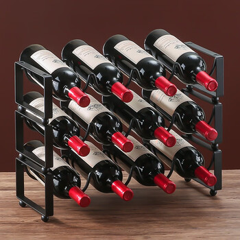 Liexuan iron art red wine rack display rack ornaments home living room metal slanted multiple bottles of red wine wine rack
